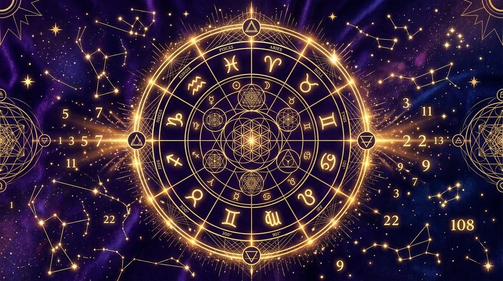 Chaldean Numerology Sacred Geometry Chart and Planetary Glyph Wheel